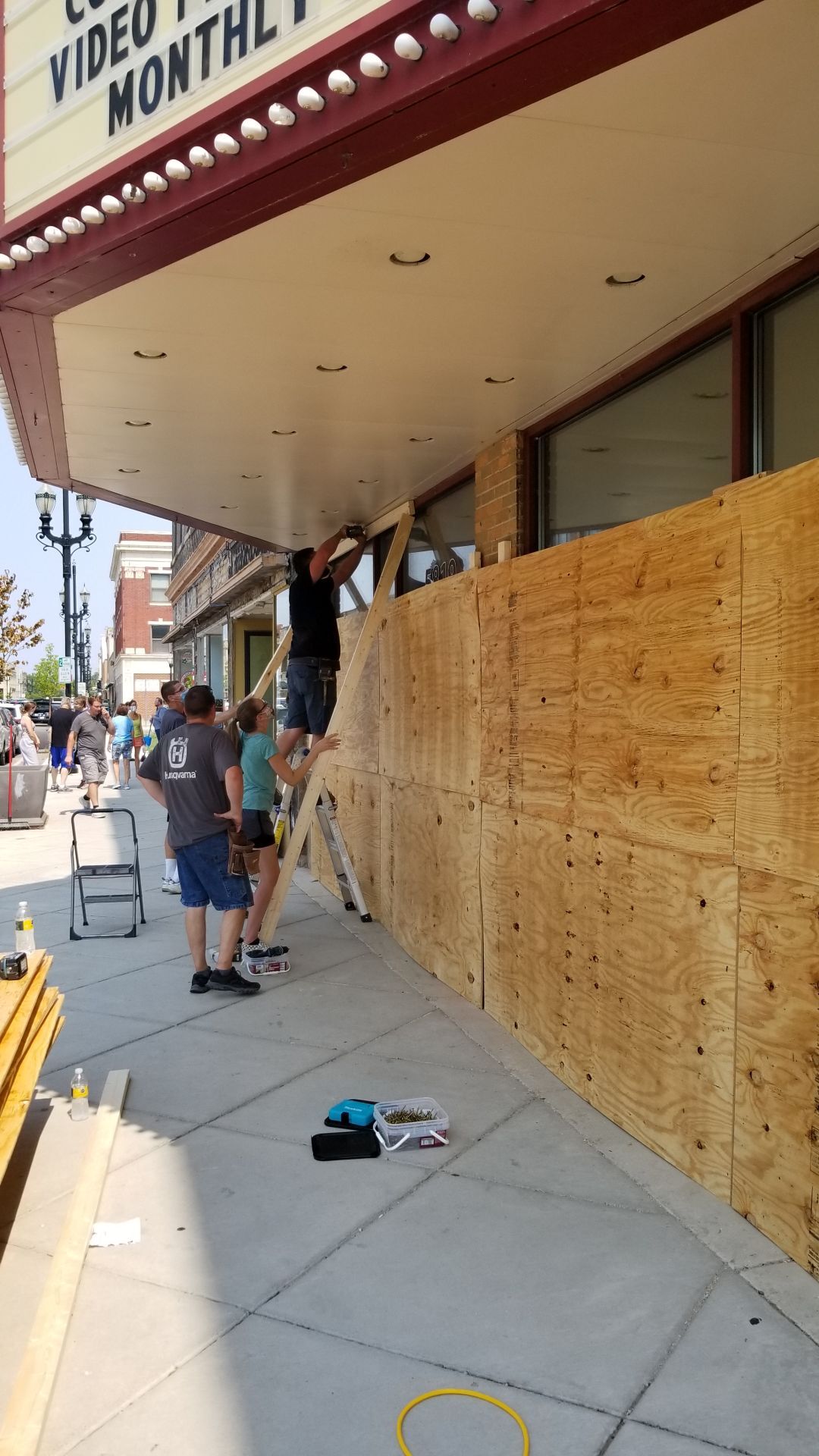 Boarding up businesses